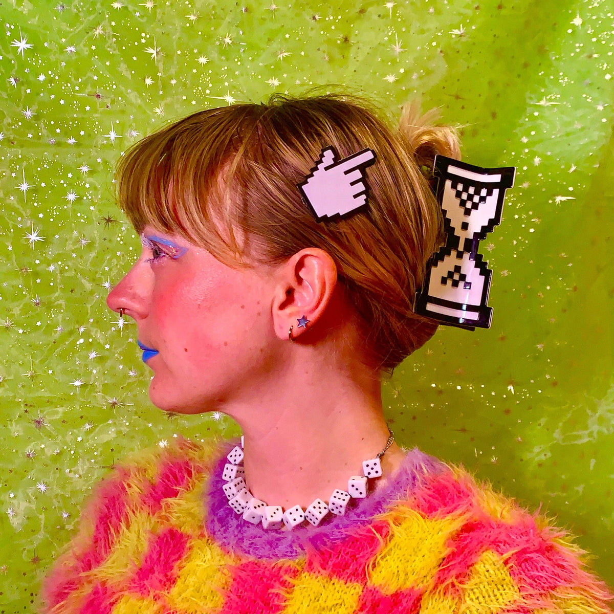 Y2K Pixel Timer Hair Claw
