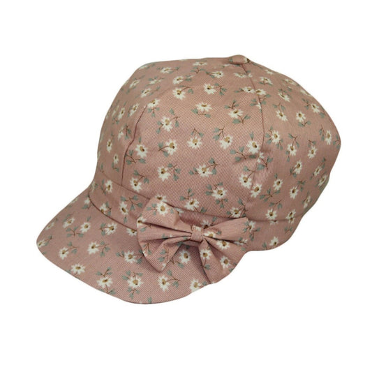 Kids Bow Spring Cap (Blue or Dark Pink) | 6 Panel Girls Hat