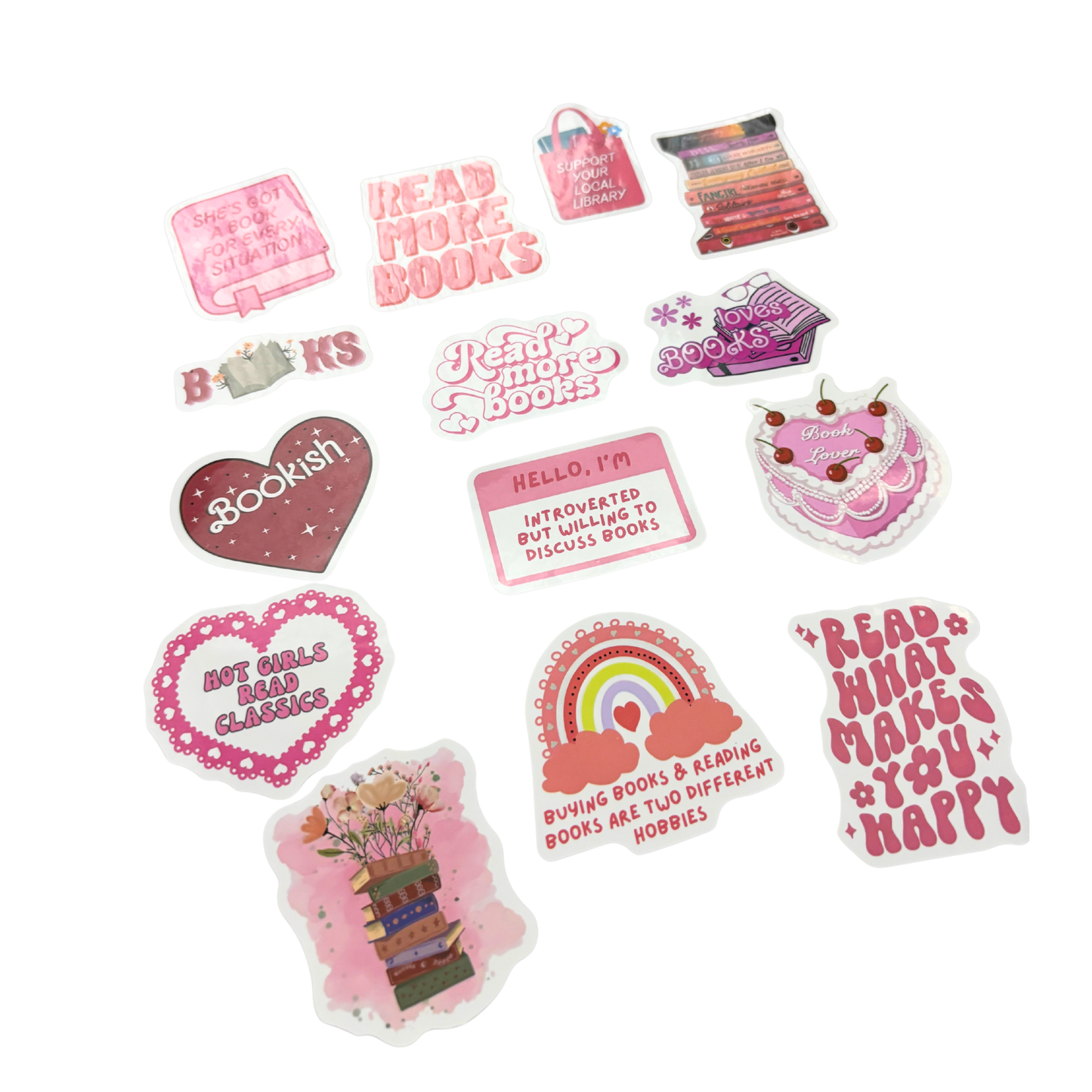 Book Lover Sticker Pack | 13–20 Stickers in 4 Bookish Themes