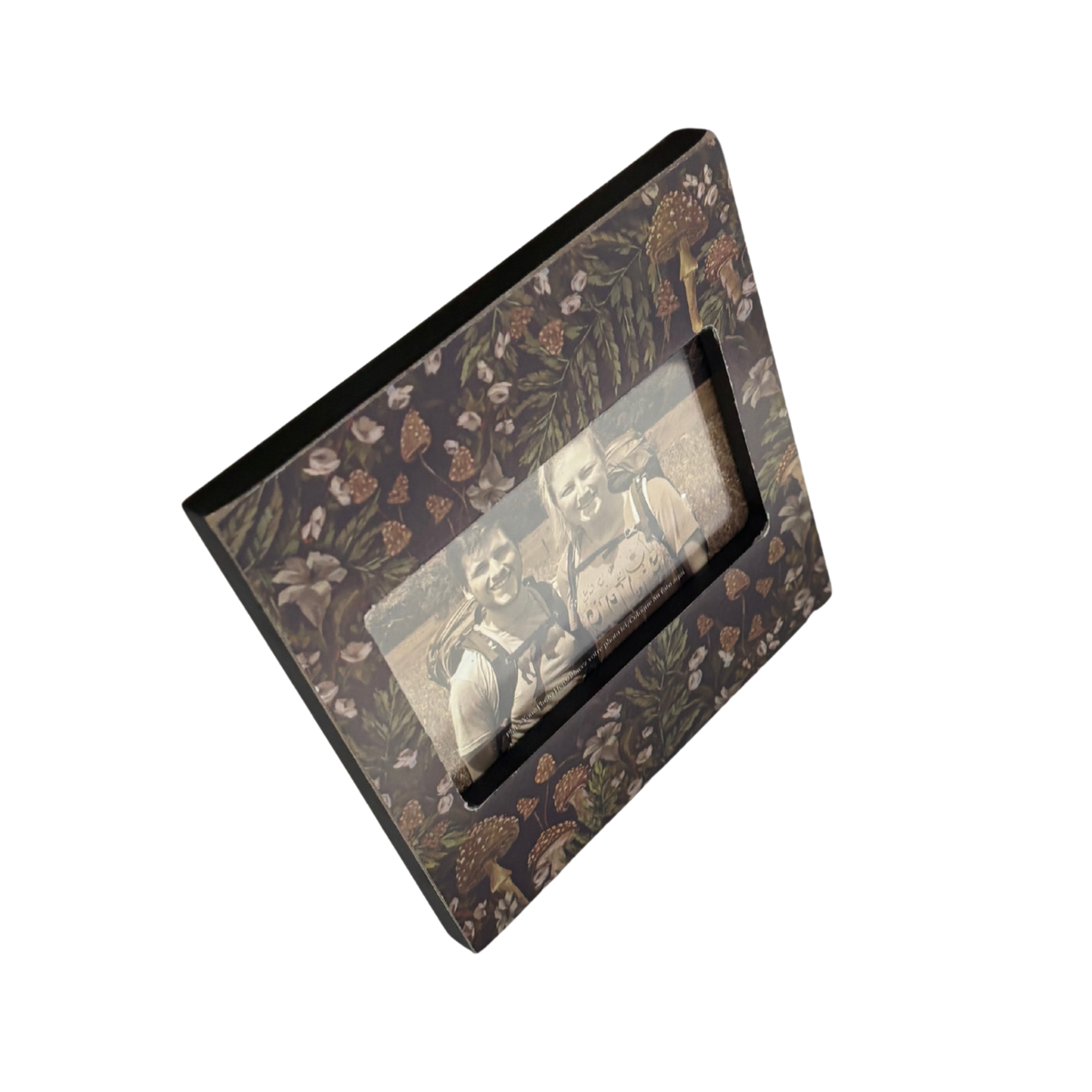Dark Botanical Photo Frame | Moody Floral "Hidden Garden" Wood Picture Frame