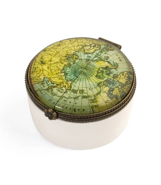 Vintage World Map Ceramic Keepsake Box | Giftable