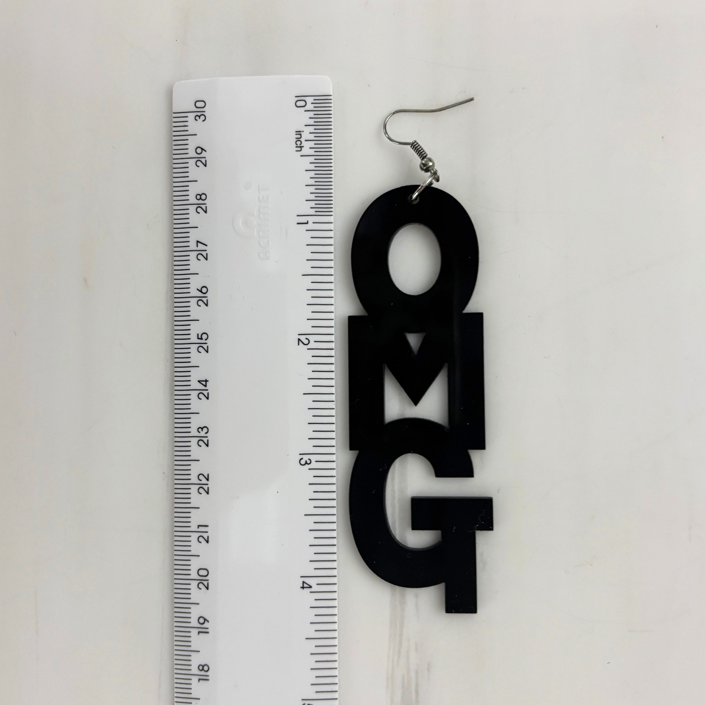 OMG Oversized Acrylic Statement Earrings | 3" Black Dangle Earrings