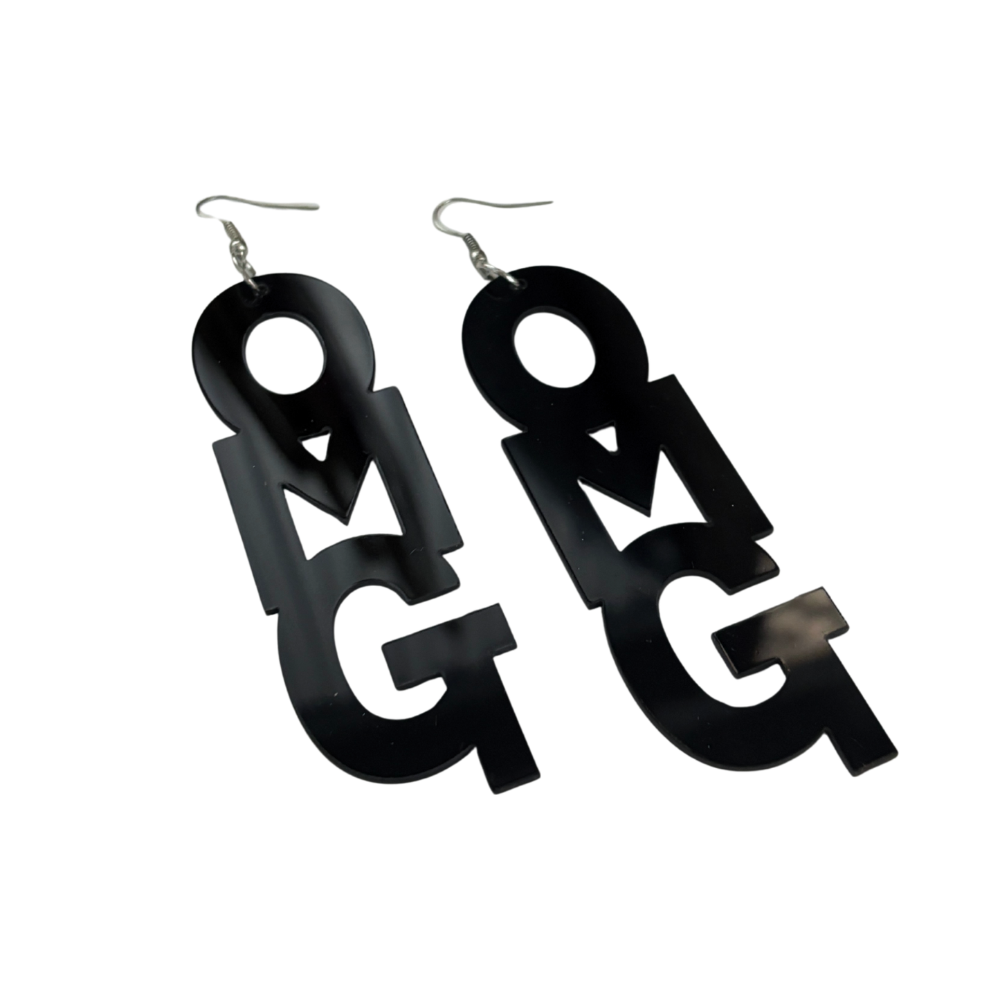 OMG Oversized Acrylic Statement Earrings | 3" Black Dangle Earrings