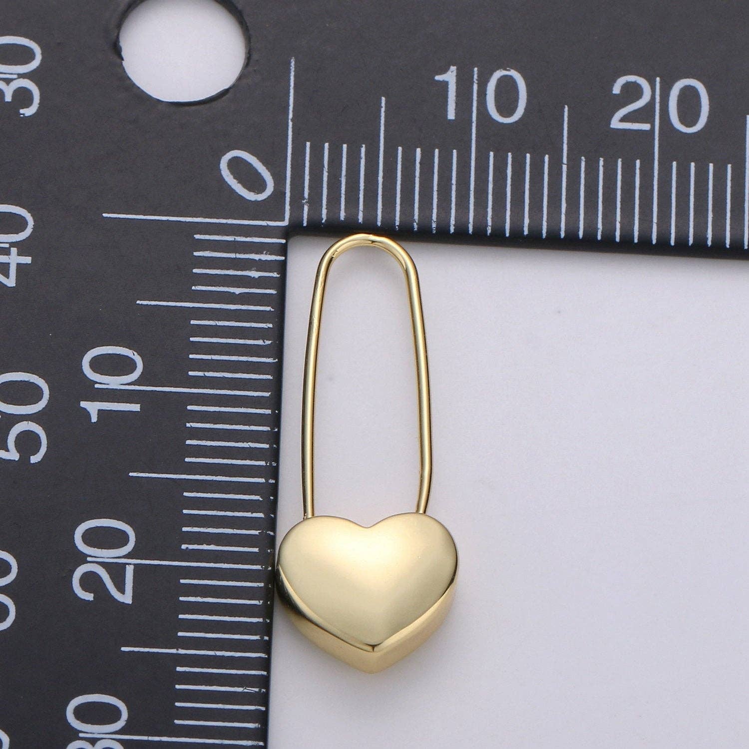 24K Dangle Heart Earrings in Silver