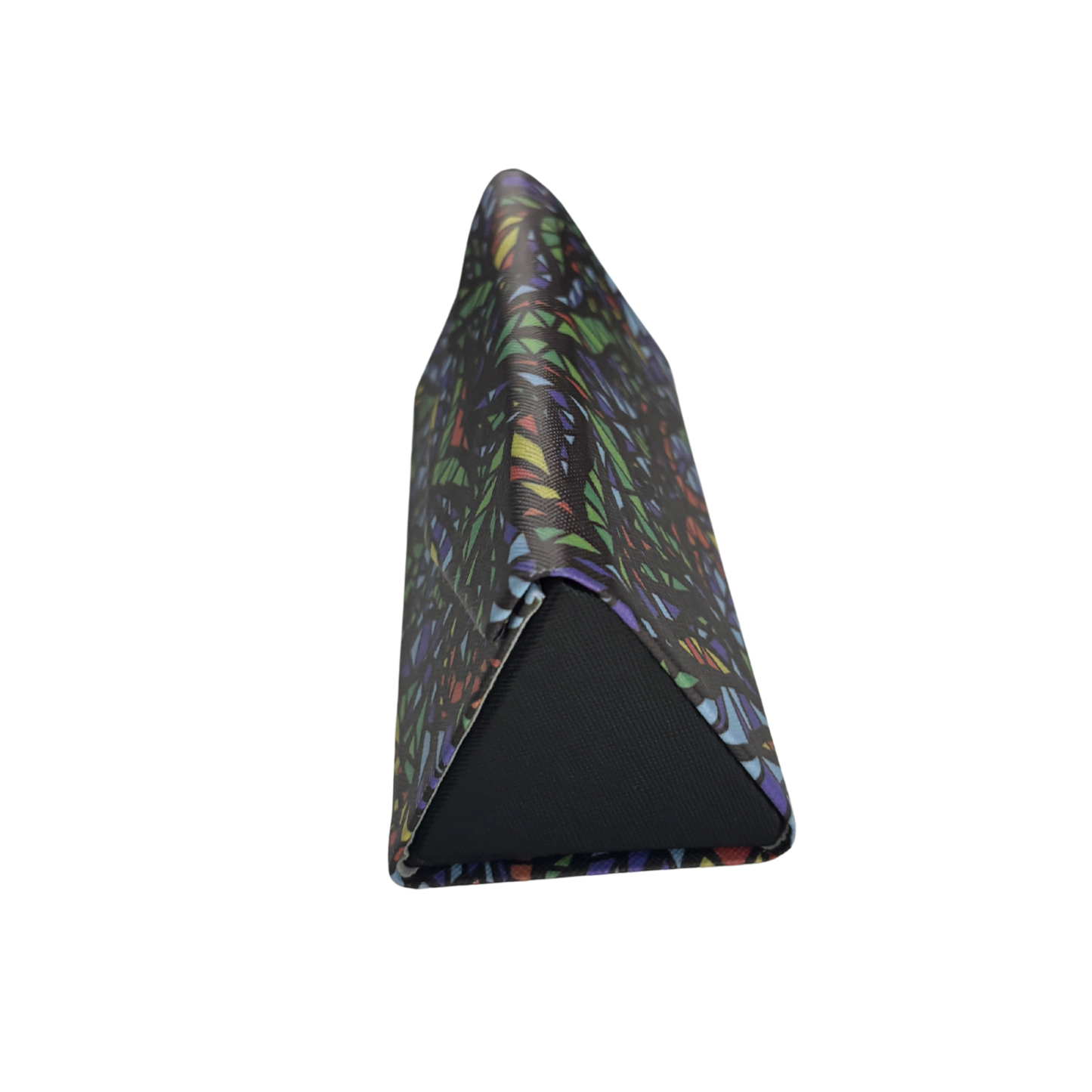 Stained Glass Print Folds-Flat Eyeglasses Case | Magnetic Closure, Velvet Lining
