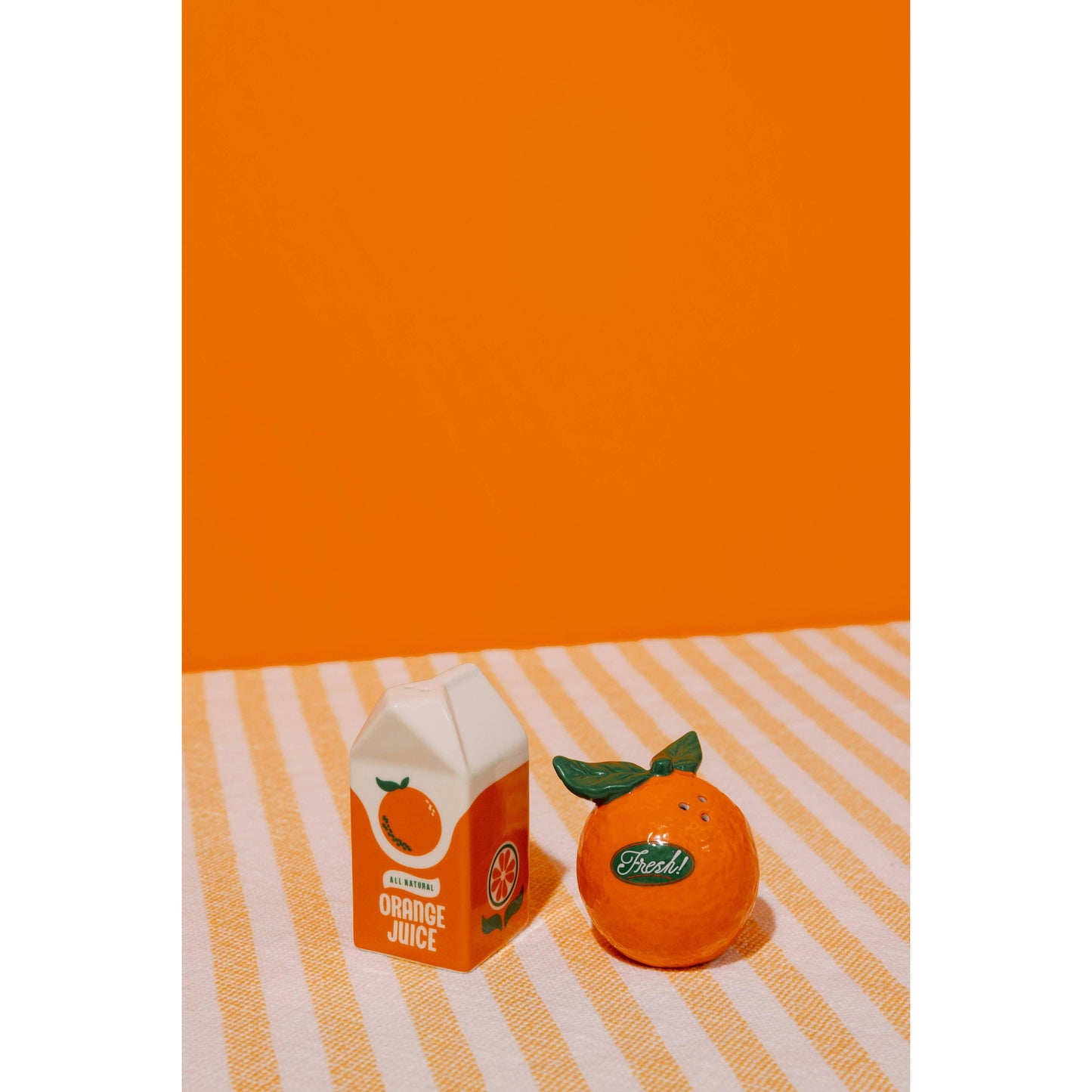 Orange Salt & Pepper Shakers | Citrus Ceramic Set