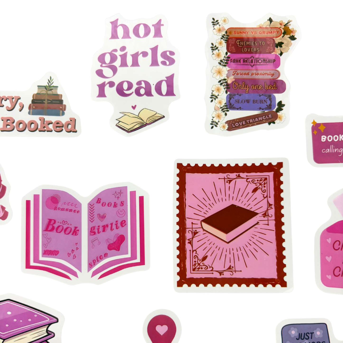 Book Lover Sticker Pack | 13–20 Stickers in 4 Bookish Themes