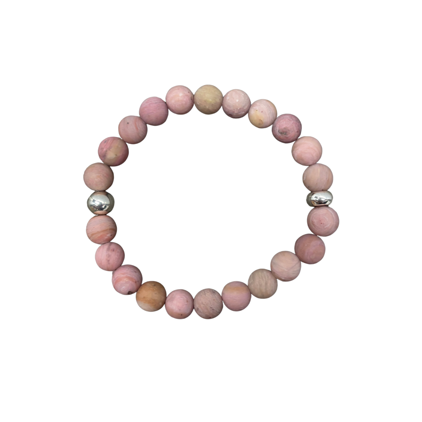 Earthy Clay Beads Beaded Bracelet | Mauve Boho Elastic Bracelet | Gold or Silver
