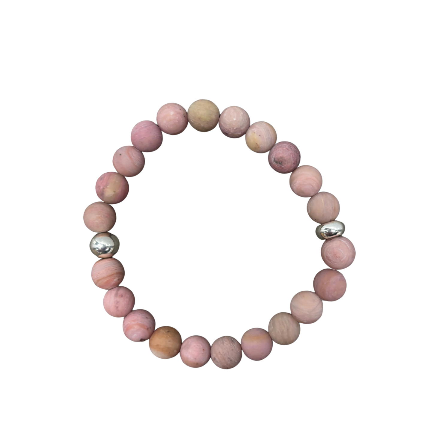Earthy Clay Beads Beaded Bracelet | Mauve Boho Elastic Bracelet | Gold or Silver