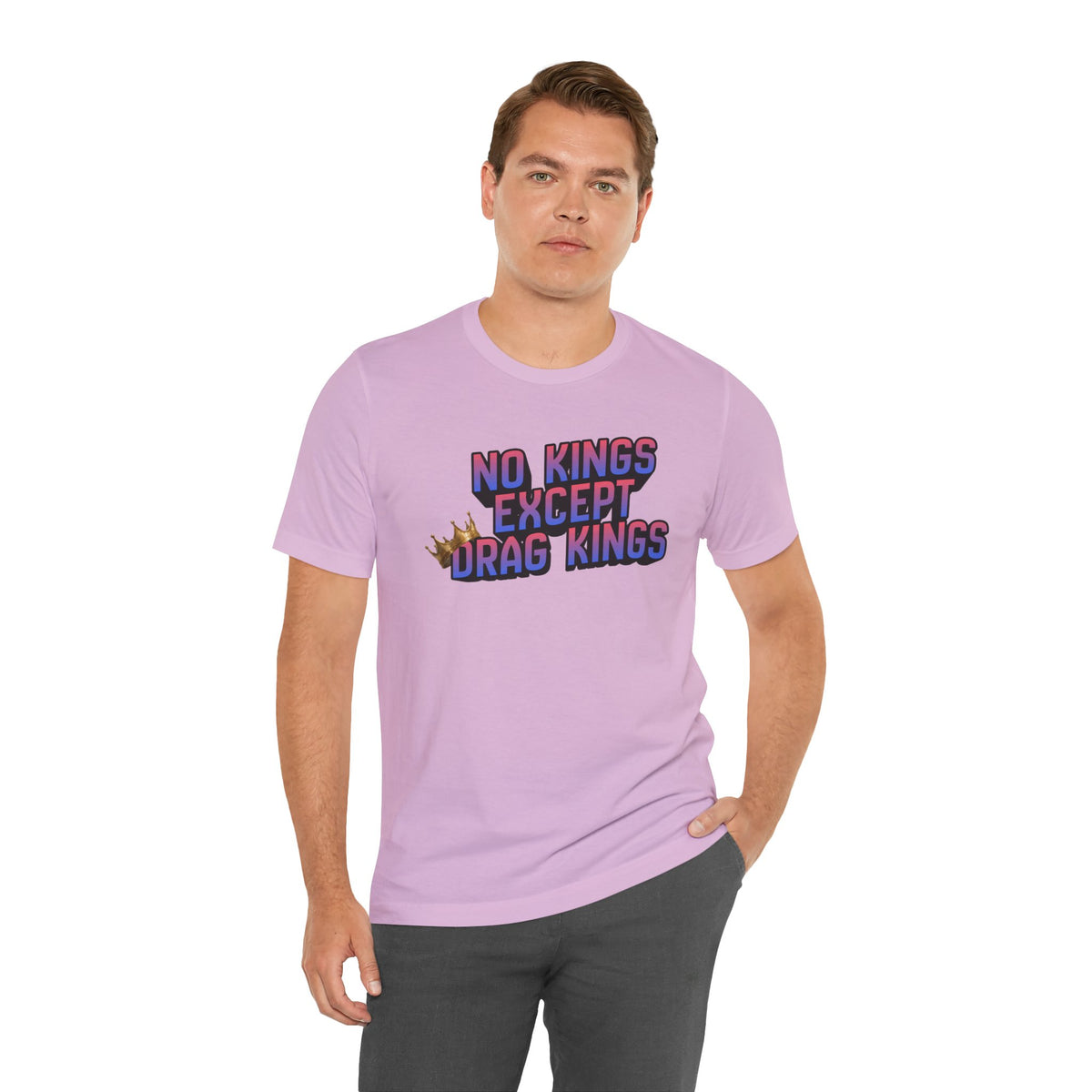 No Kings Except Drag Kings Jersey Short Sleeve Tee | Pride Drag King Statement Shirt [Sizes XS-4XL]