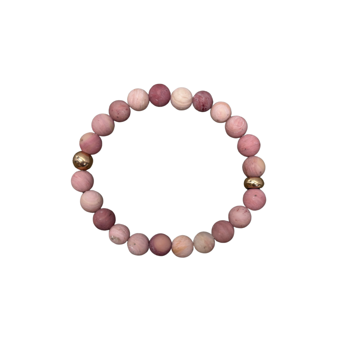 Earthy Clay Beads Beaded Bracelet | Mauve Boho Elastic Bracelet | Gold or Silver