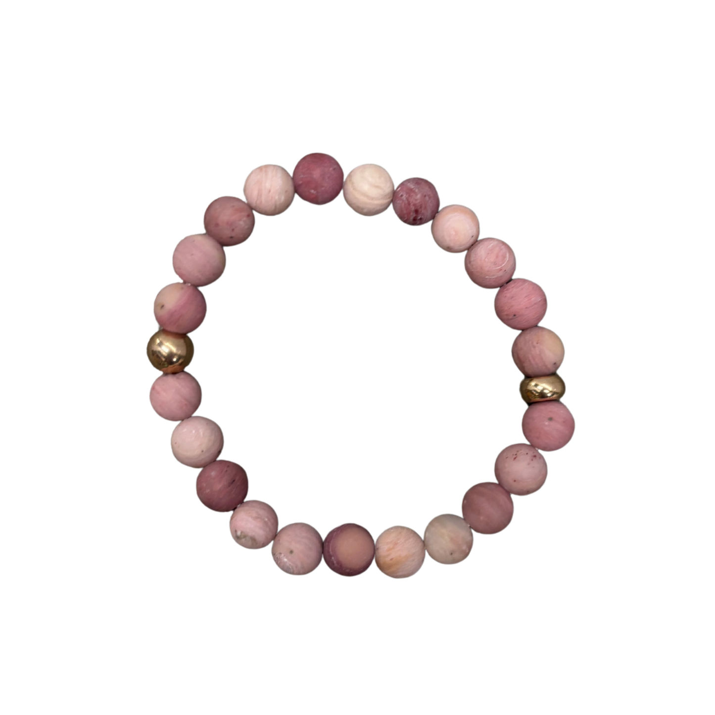 Earthy Clay Beads Beaded Bracelet | Mauve Boho Elastic Bracelet | Gold or Silver