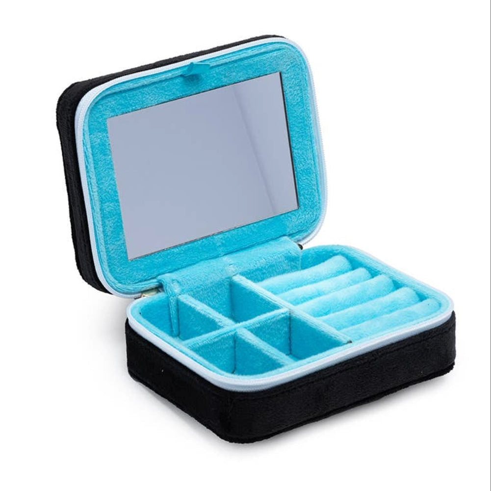 Black Notebook Velvet Jewelry Travel Case