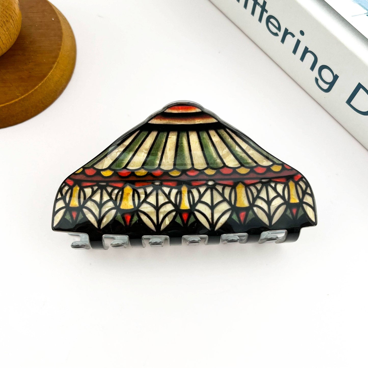 Stained Glass Floral Acrylic Hair Claw