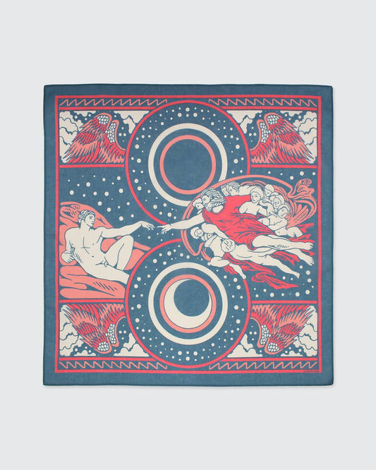 Decorative bandana with The Creation of Adam classical design