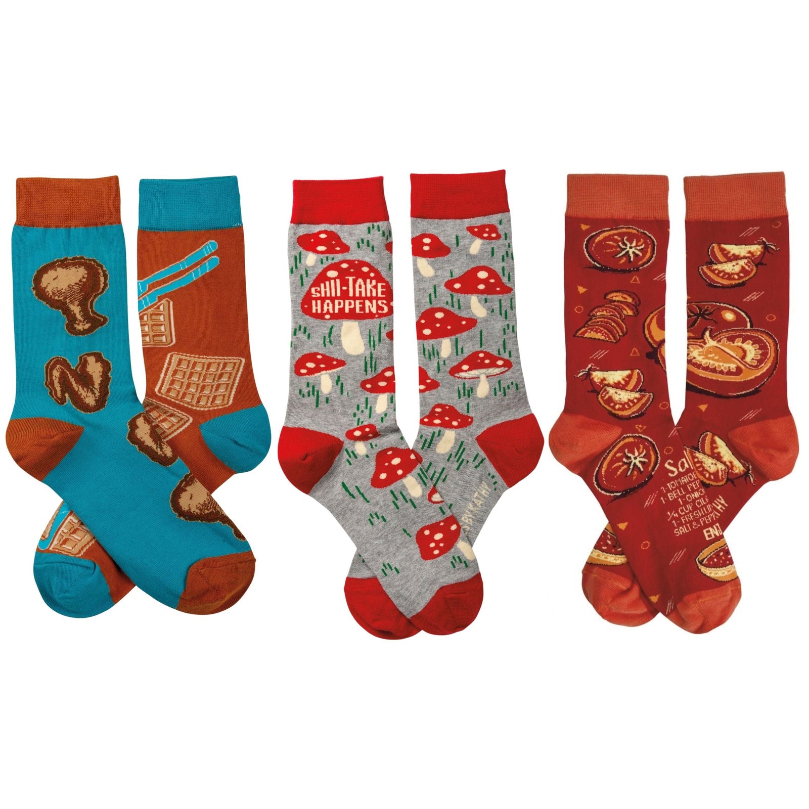 3 Pack Food Lover Socks | Fun Cool Foodie Design Novelty Unisex Socks