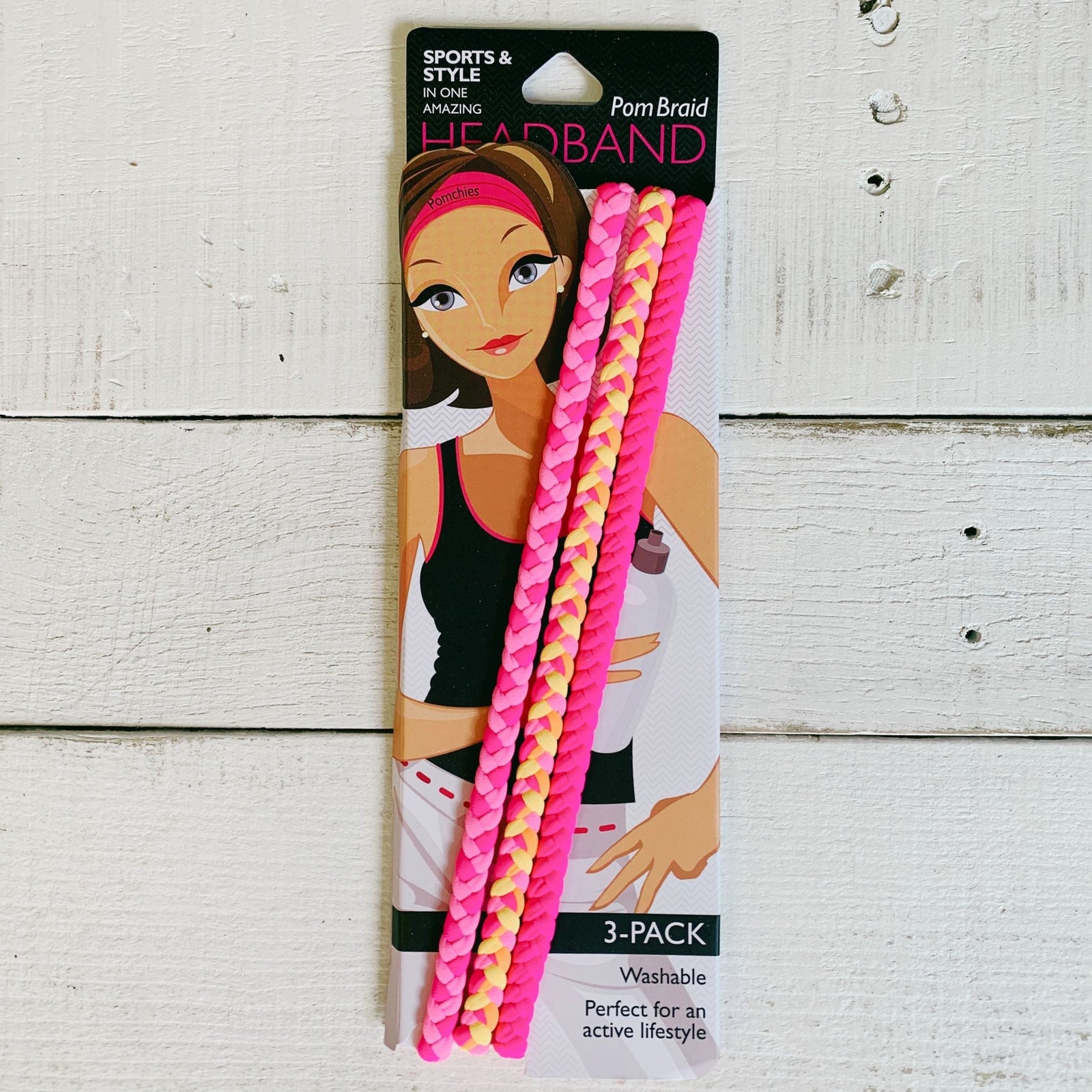 3 Pack Party Girl Pom Braid Headband | Single Pom Braid Hairbands