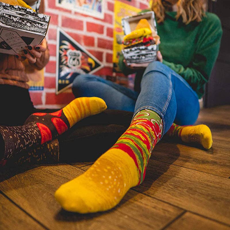 3 Pairs Foodie Hamburger Socks