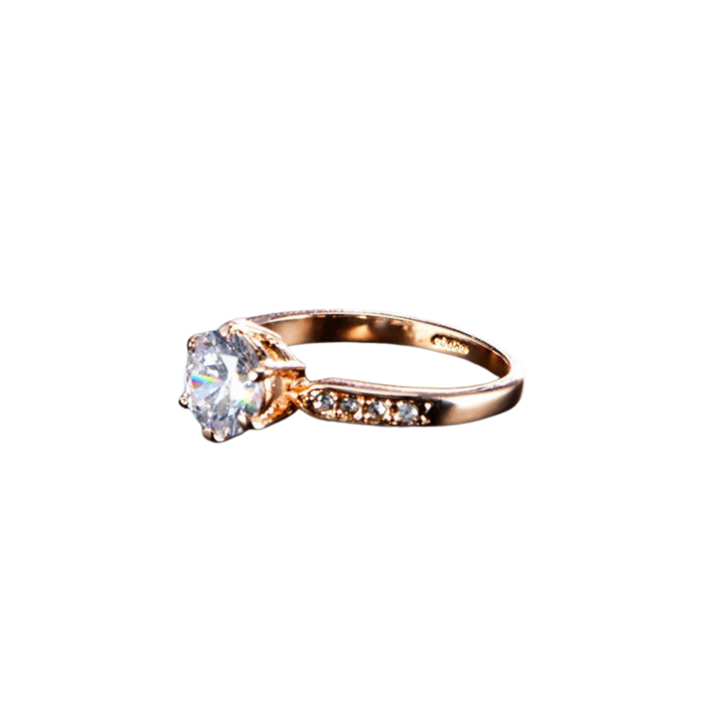 Luxe Cubic Zirconia Solitaire Ring | Fake Engagement Ring | Rose Gold or Platinum | Sizes 5.5–9