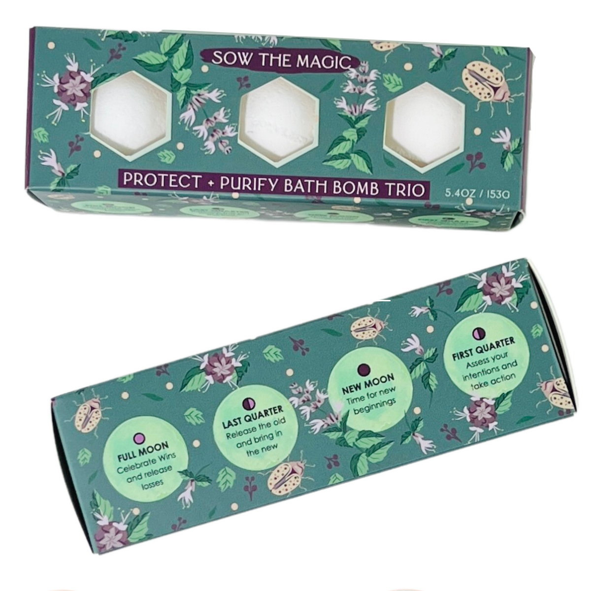Moon Phase Protect + Purify Bath Bomb Trio | Basil + Lavender-Sow the Magic-The Bullish Store