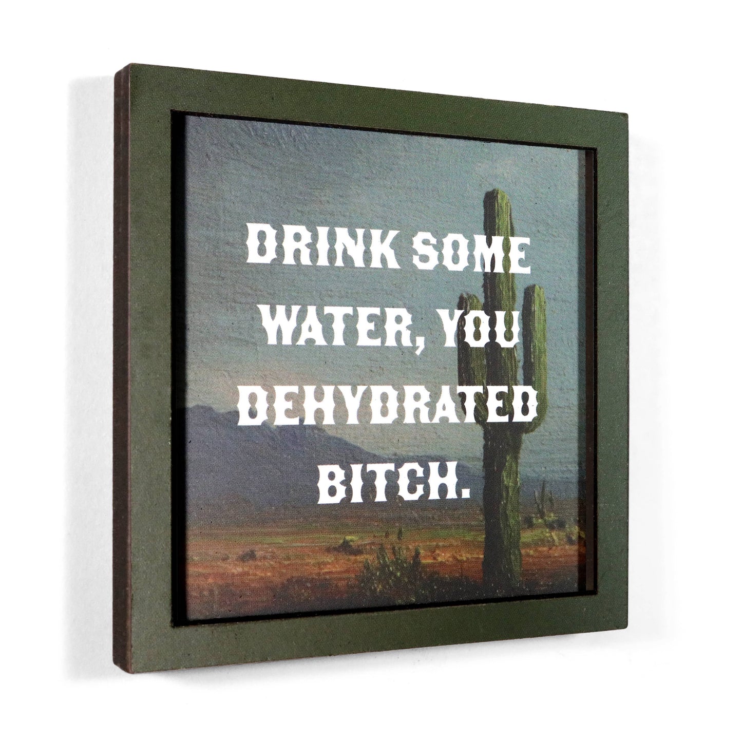 Drink Some Water You Dehydrated Bitch Funny Wooden Magnet