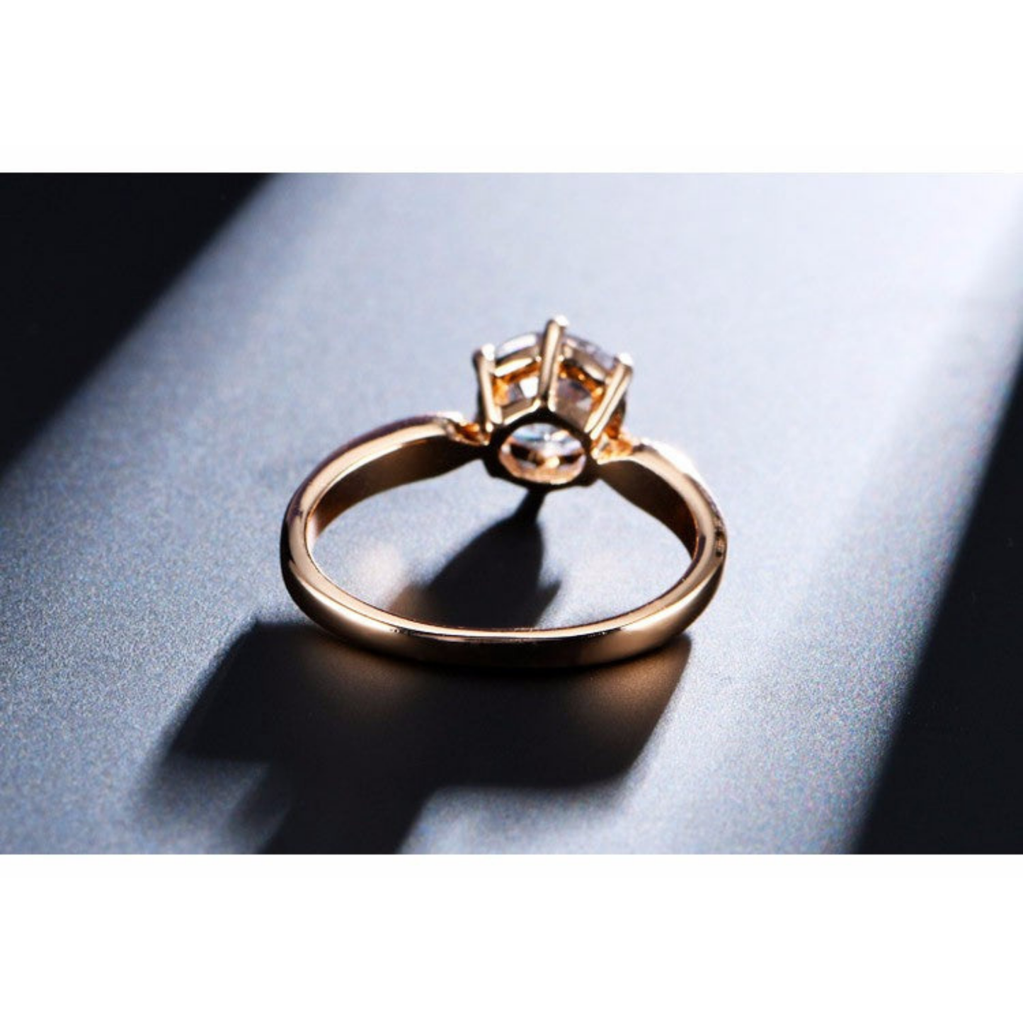 Luxe Cubic Zirconia Solitaire Ring | Fake Engagement Ring | Rose Gold or Platinum | Sizes 5.5–9