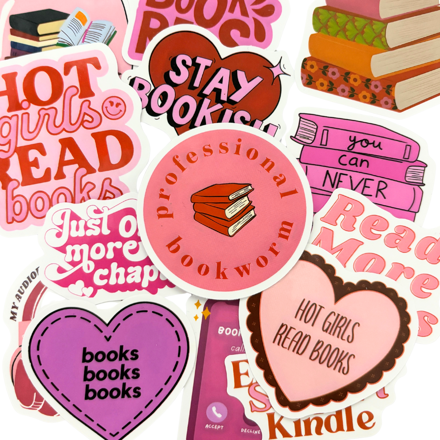 Book Lover Sticker Pack | 13–20 Stickers in 4 Bookish Themes