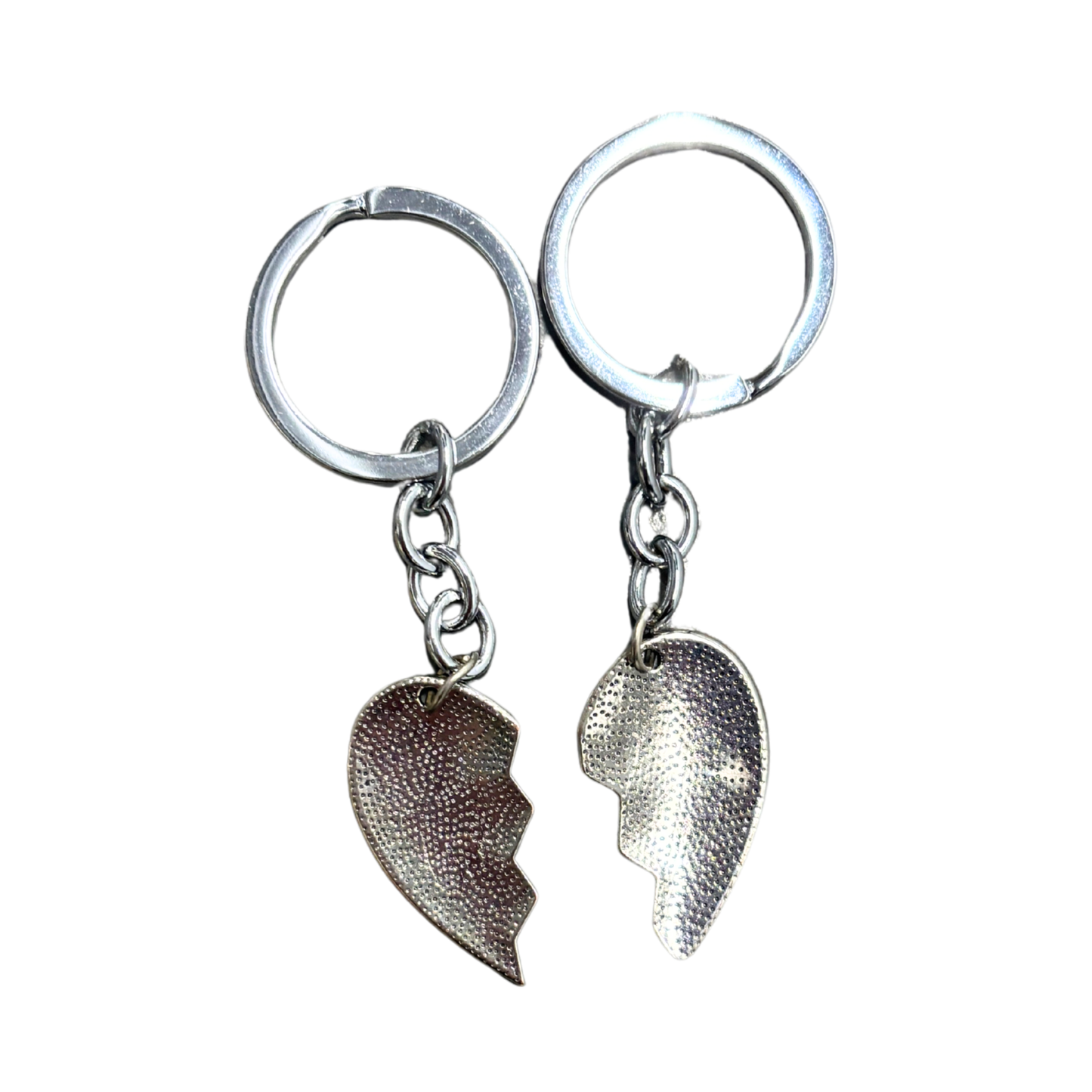 Best Fucking Bitches Keyring Set | Silver Split Heart BFF Keychain Set of 2 | 3.25"