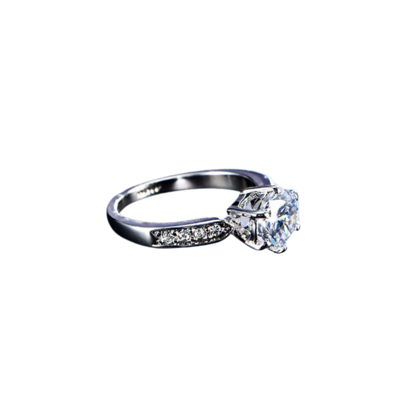 Luxe Cubic Zirconia Solitaire Ring | Fake Engagement Ring | Rose Gold or Platinum | Sizes 5.5–9