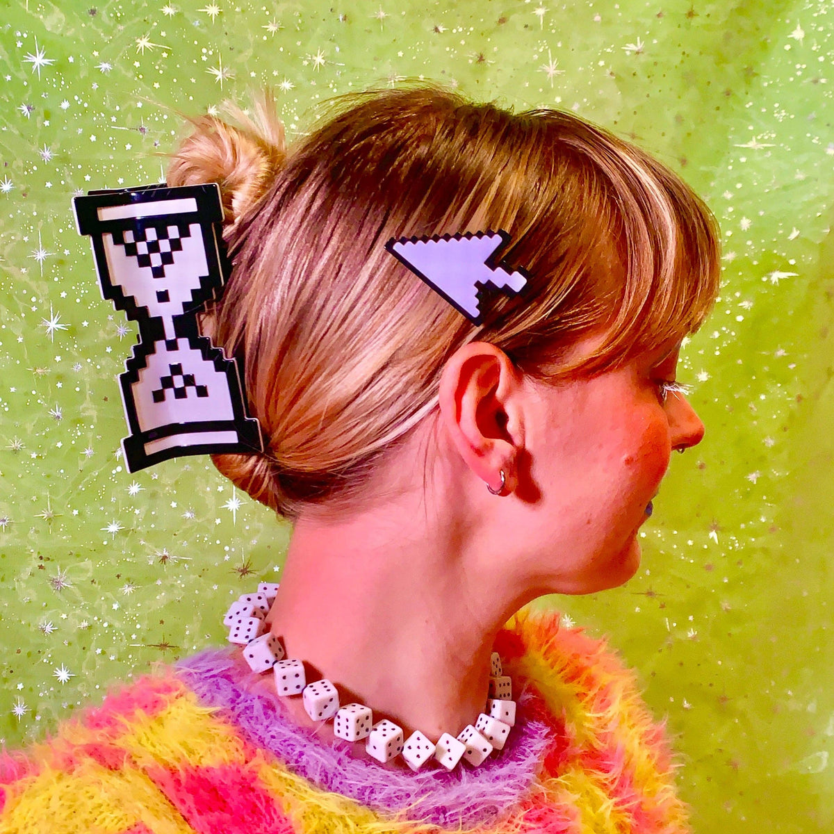 Y2K Pixel Timer Hair Claw