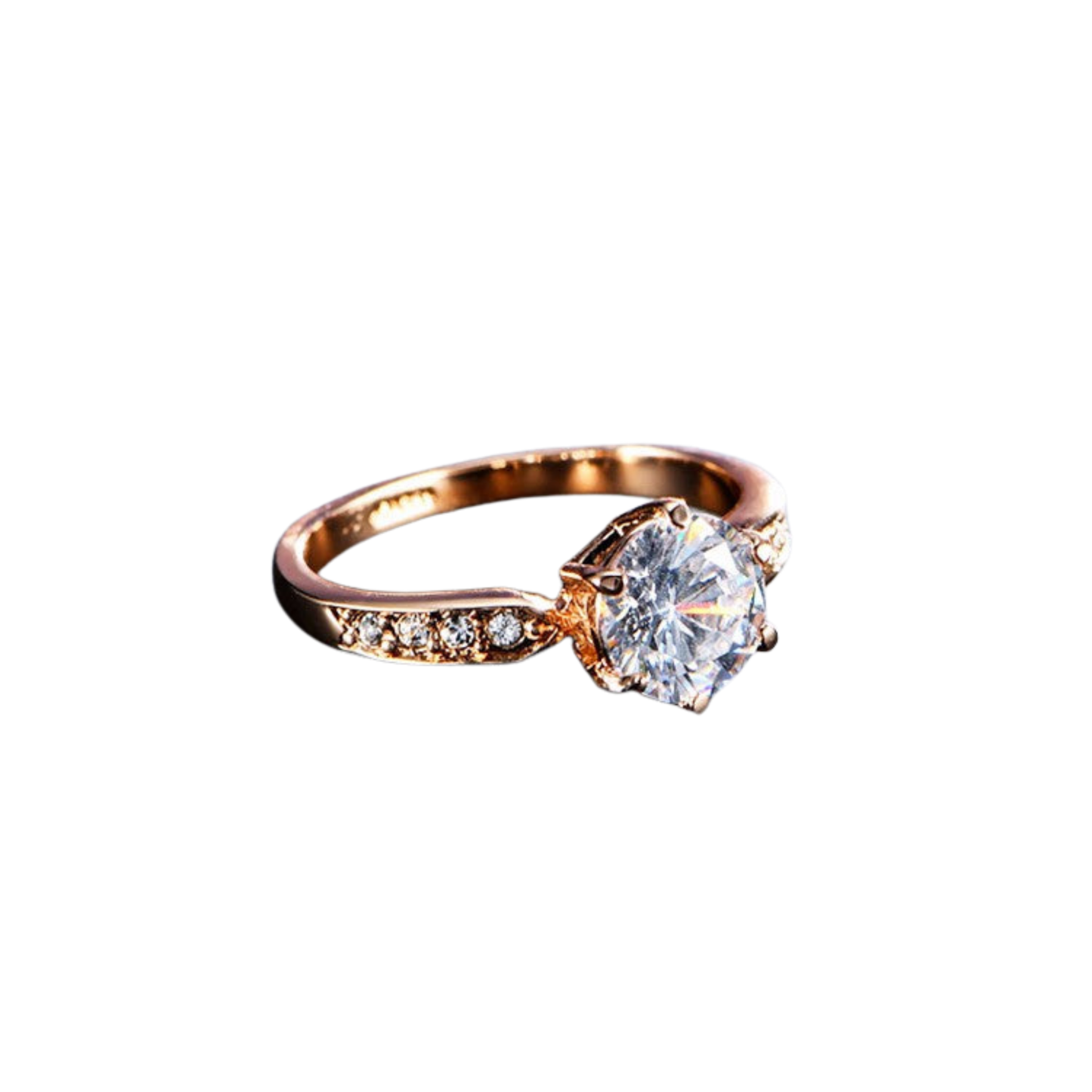 Luxe Cubic Zirconia Solitaire Ring | Fake Engagement Ring | Rose Gold or Platinum | Sizes 5.5–9