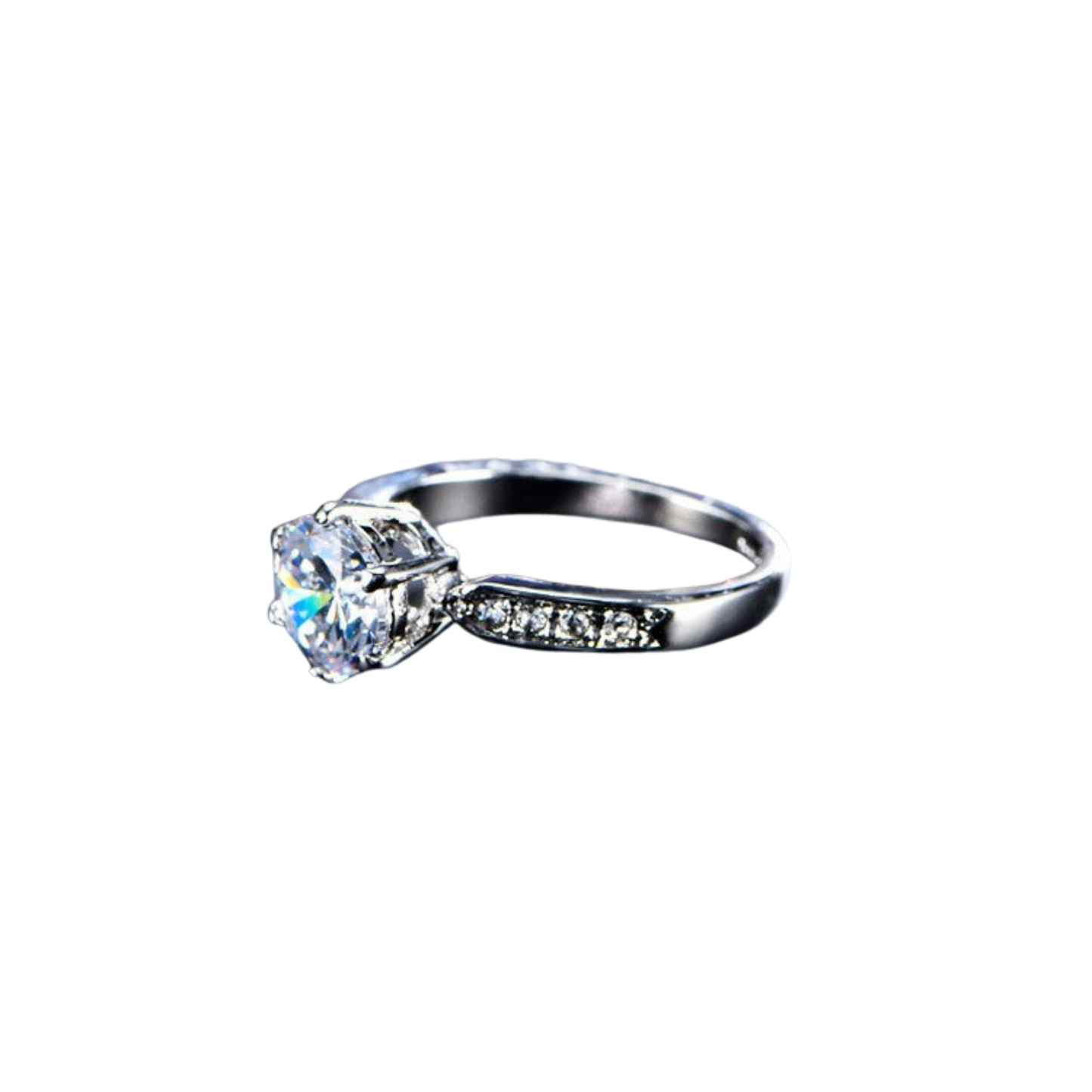 Luxe Cubic Zirconia Solitaire Ring | Fake Engagement Ring | Rose Gold or Platinum | Sizes 5.5–9