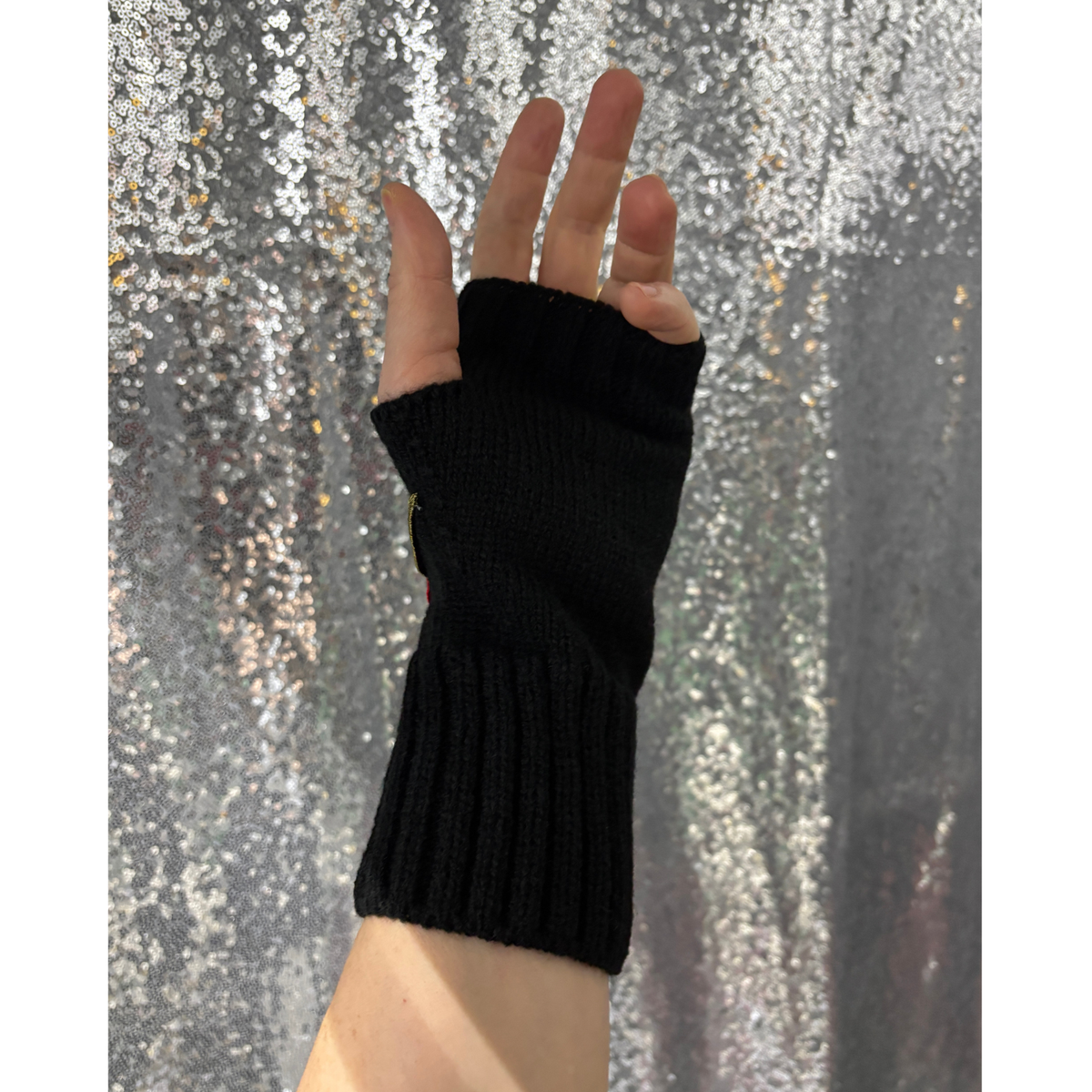 3D Rose Applique Fingerless Gloves | Paper & Quartz-Paper & Quartz-The Bullish Store