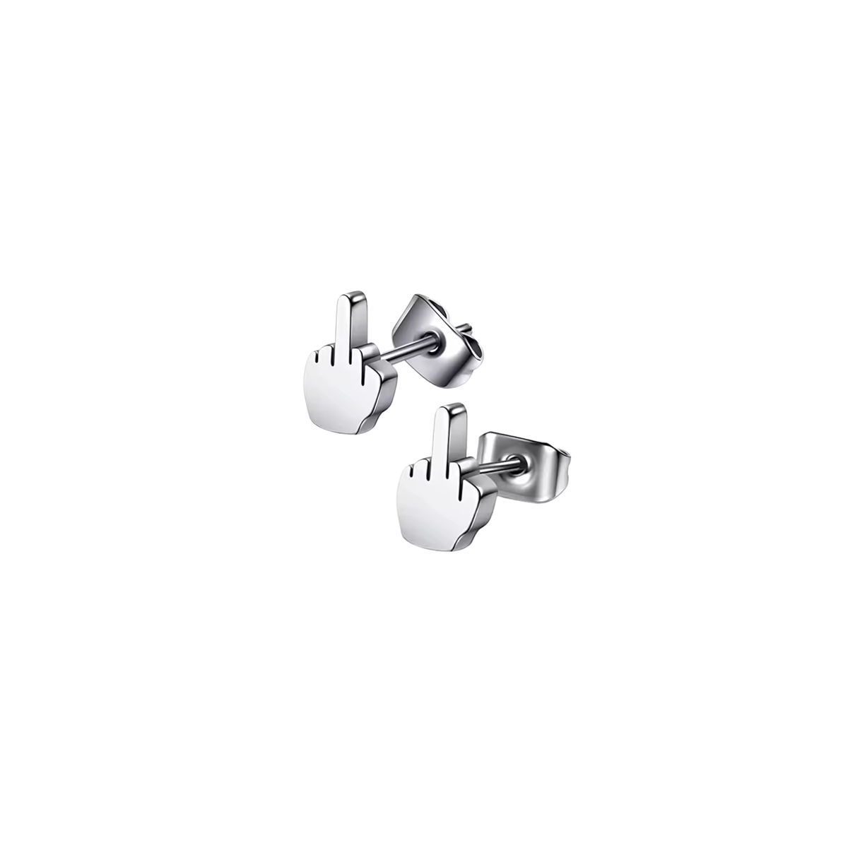 Middle Finger Stud Earrings in Gold or Silver-The Bullish Shop-The Bullish Store