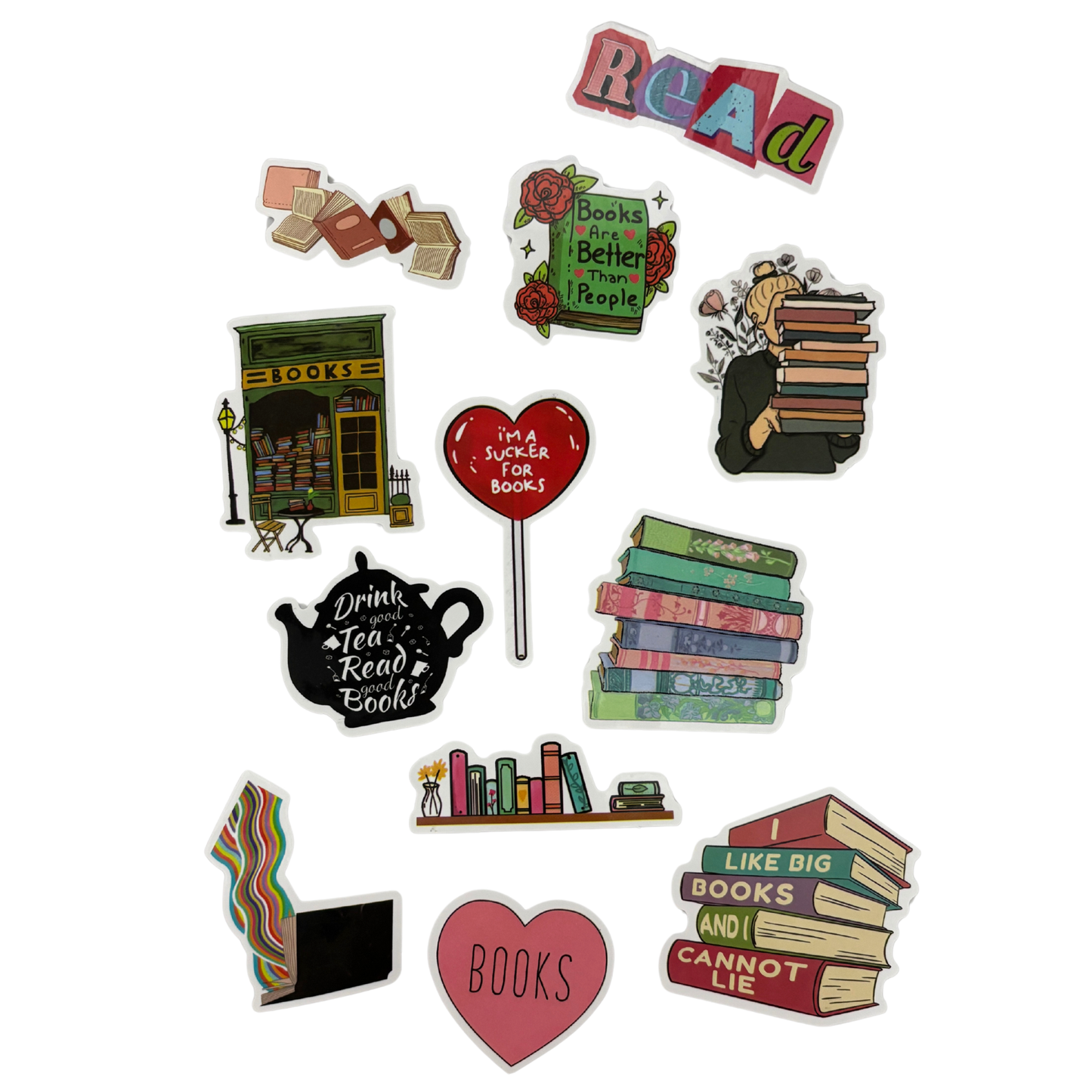 Book Lover Sticker Pack | 13–20 Stickers in 4 Bookish Themes