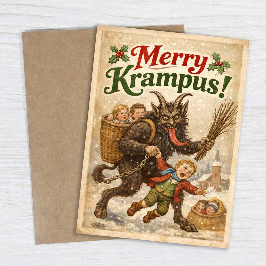 Merry Krampus Funny Christmas Card