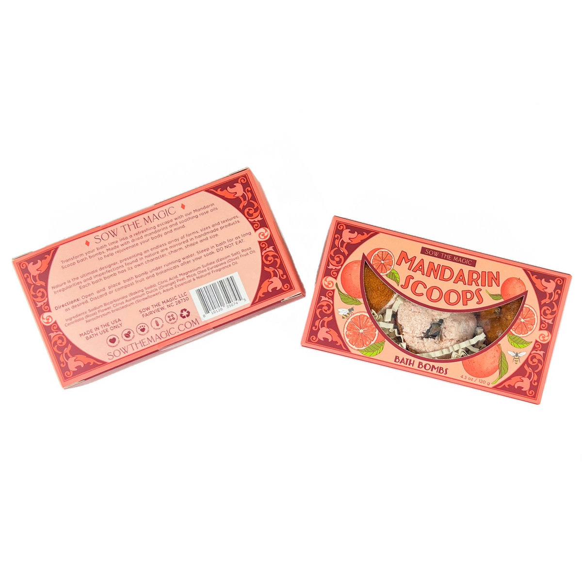 Mandarin Scoops Bath Bomb Gift Set | Citrus + Rose-Sow the Magic-The Bullish Store