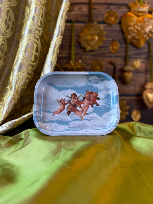 Cherub Trinket Tray | Vintage Angel Cherub Decorative Tray | Whimsical Jewelry & Catchall Dish