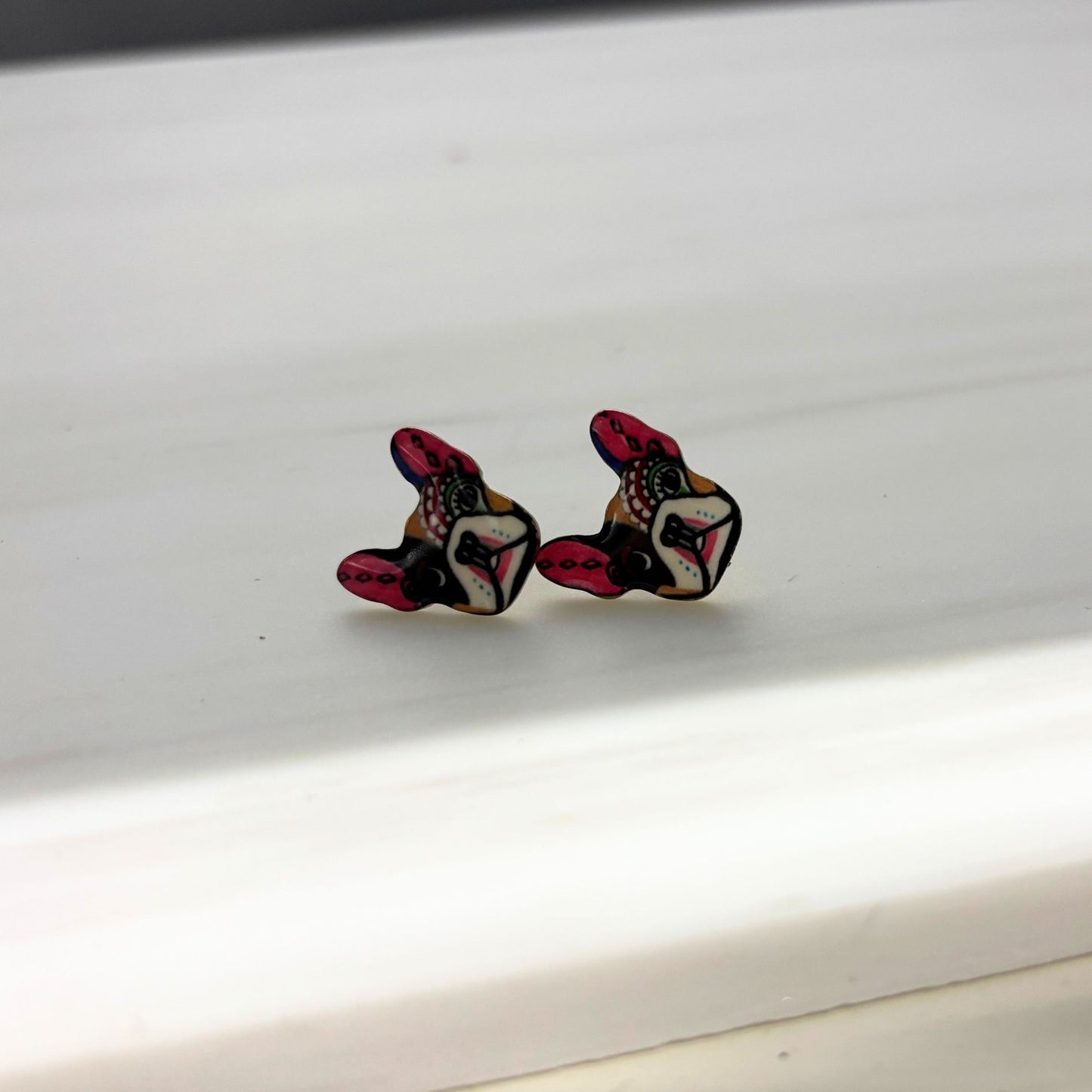 Graffiti Dog Stud Earrings | Street Art Novelty Earrings