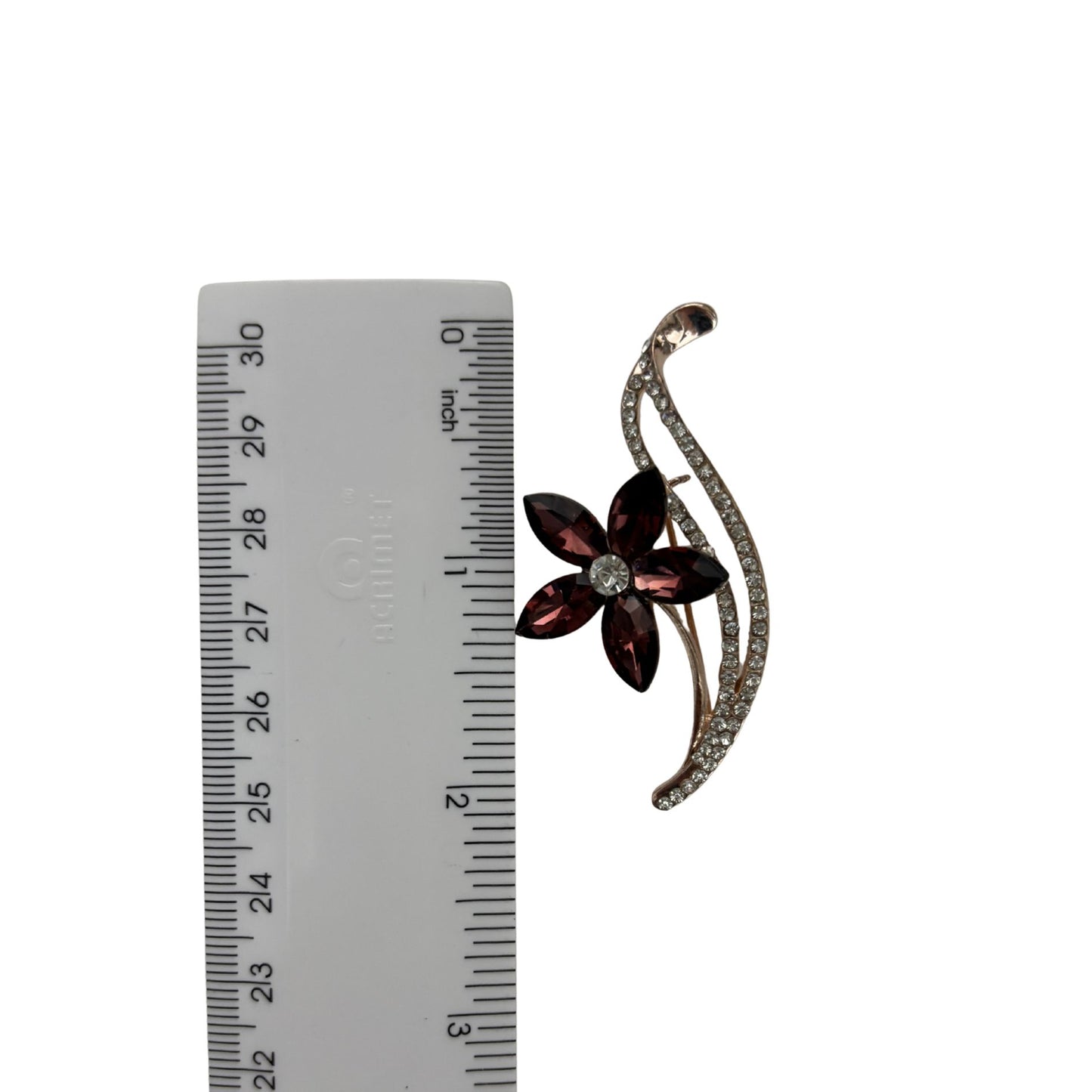 Burgundy Hue Brooch Set of 2 | Coordinating Gem & Gold Brooches