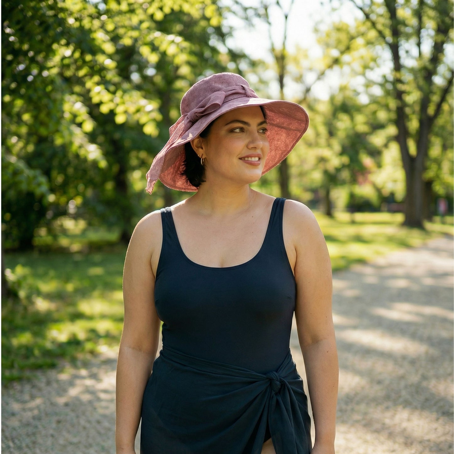 Rose Spring Straw Hat with Bow | Women’s Sun Hat 4” Brim