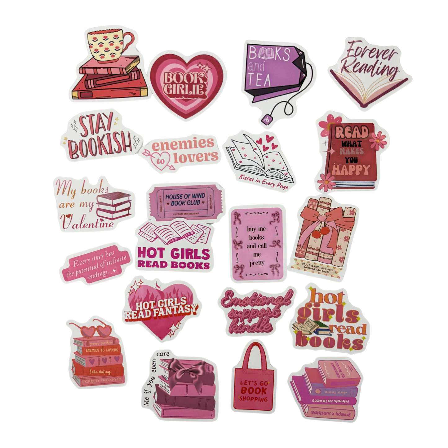 Book Lover Sticker Pack | 13–20 Stickers in 4 Bookish Themes