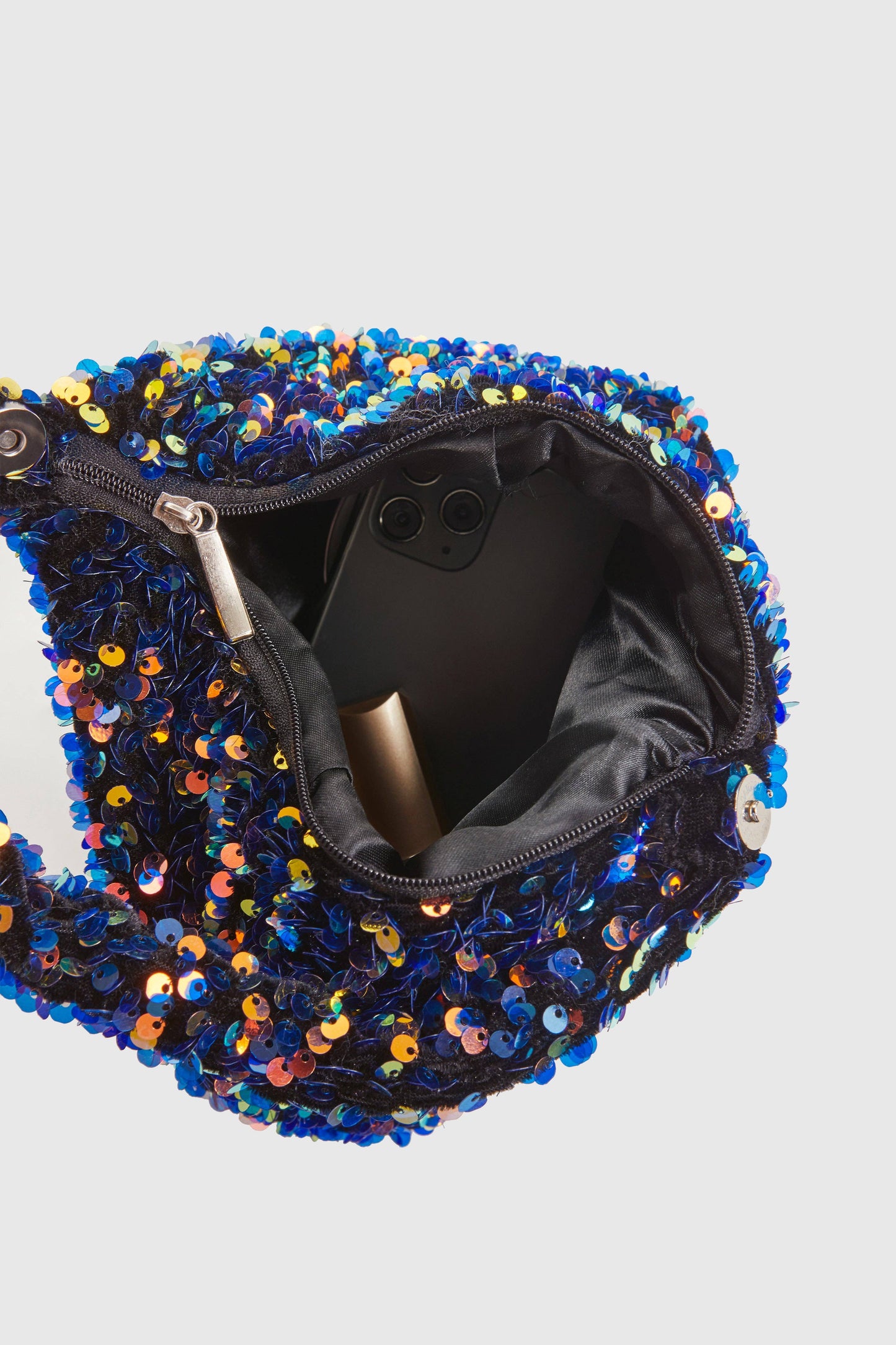 Sequin Evening Clutch in Black or Black/Gold