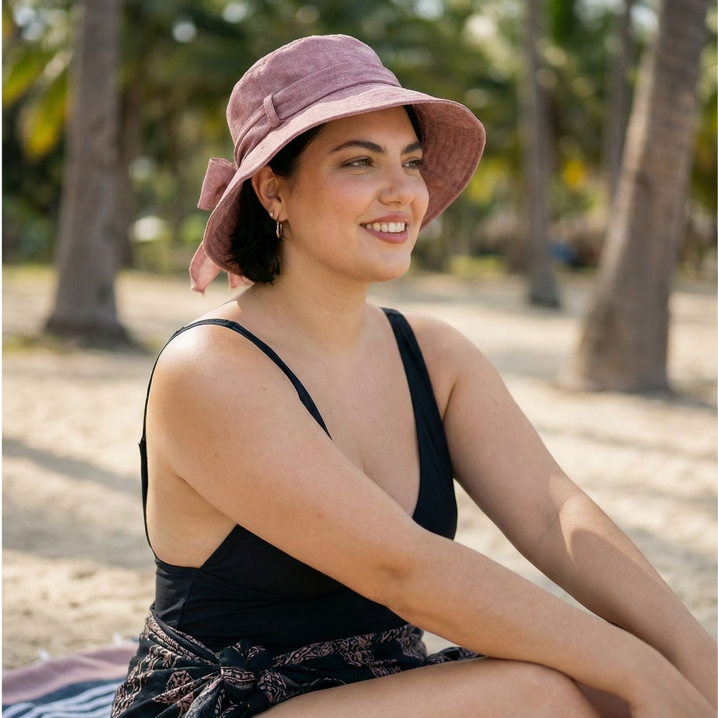 Rose Spring Straw Hat with Bow | Women’s Sun Hat 4” Brim