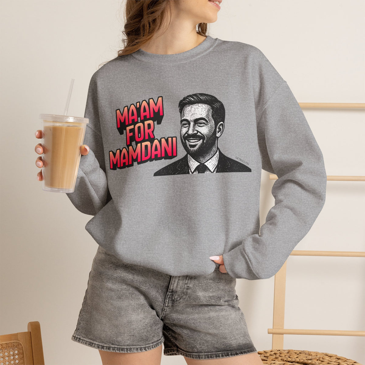 Ma'am for Mamdani NYC Mayor Unisex Heavy Blend™ Crewneck Sweatshirt [Sizes S-5X]