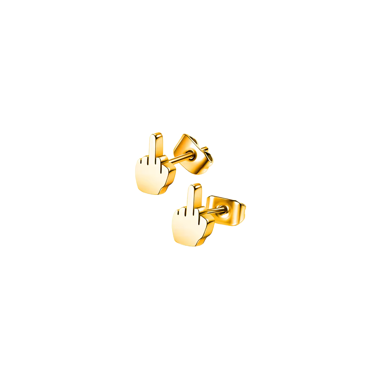 Middle Finger Stud Earrings in Gold or Silver-The Bullish Shop-The Bullish Store