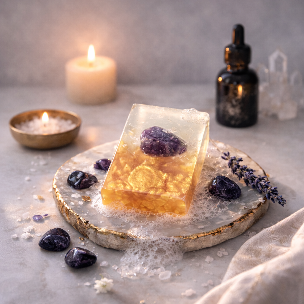 Earth Dust Lavender Sage Gemstone Bar Soap with Amethyst-Sow the Magic-The Bullish Store