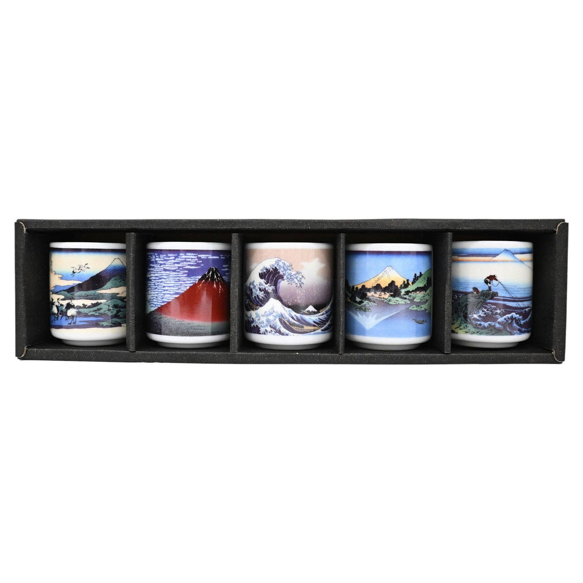 5-Piece Hokusai Porcelain Sake Cup Gift Set | 1.5 fl oz