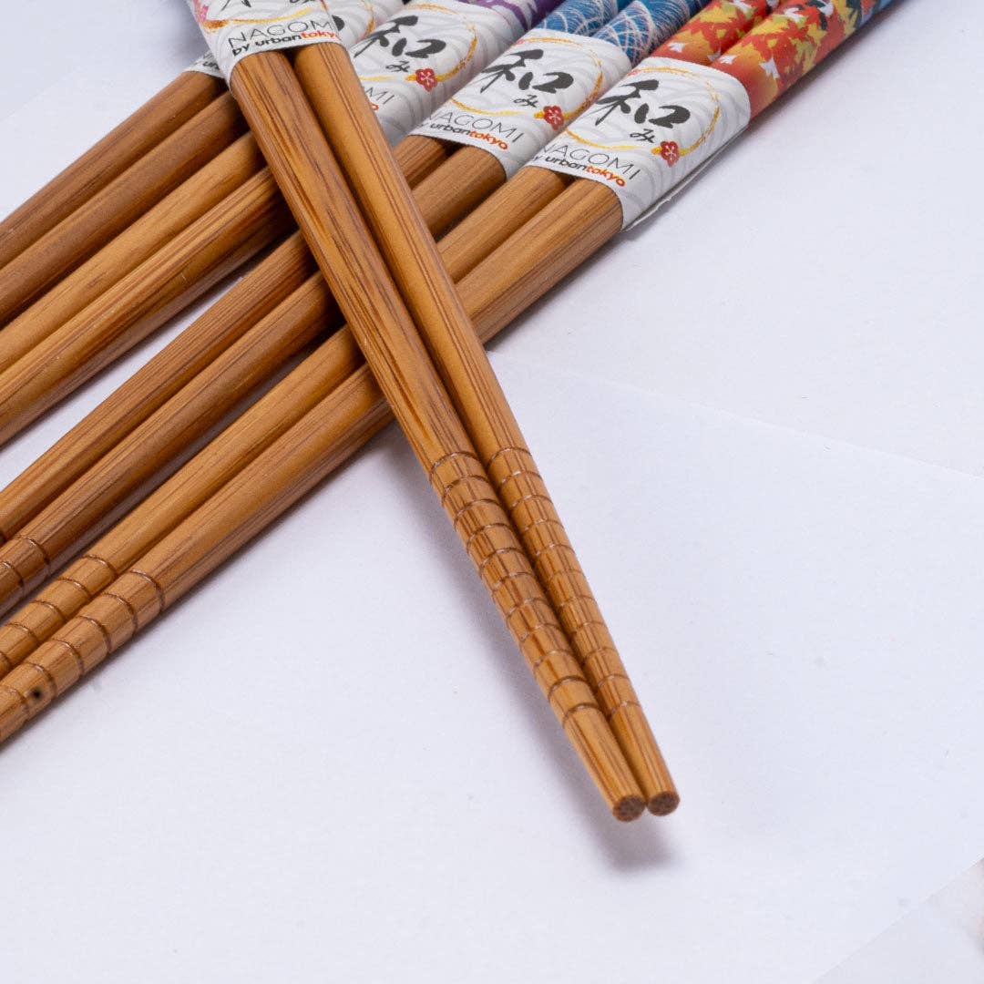 5-Piece Japanese Scenery Bamboo Chopsticks Set