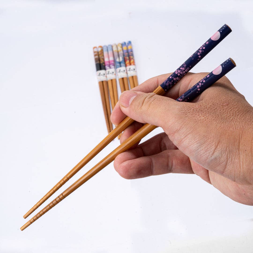 5-Piece Japanese Scenery Bamboo Chopsticks Set